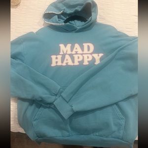 Blue purple and white MADHAPPY sweatshirt